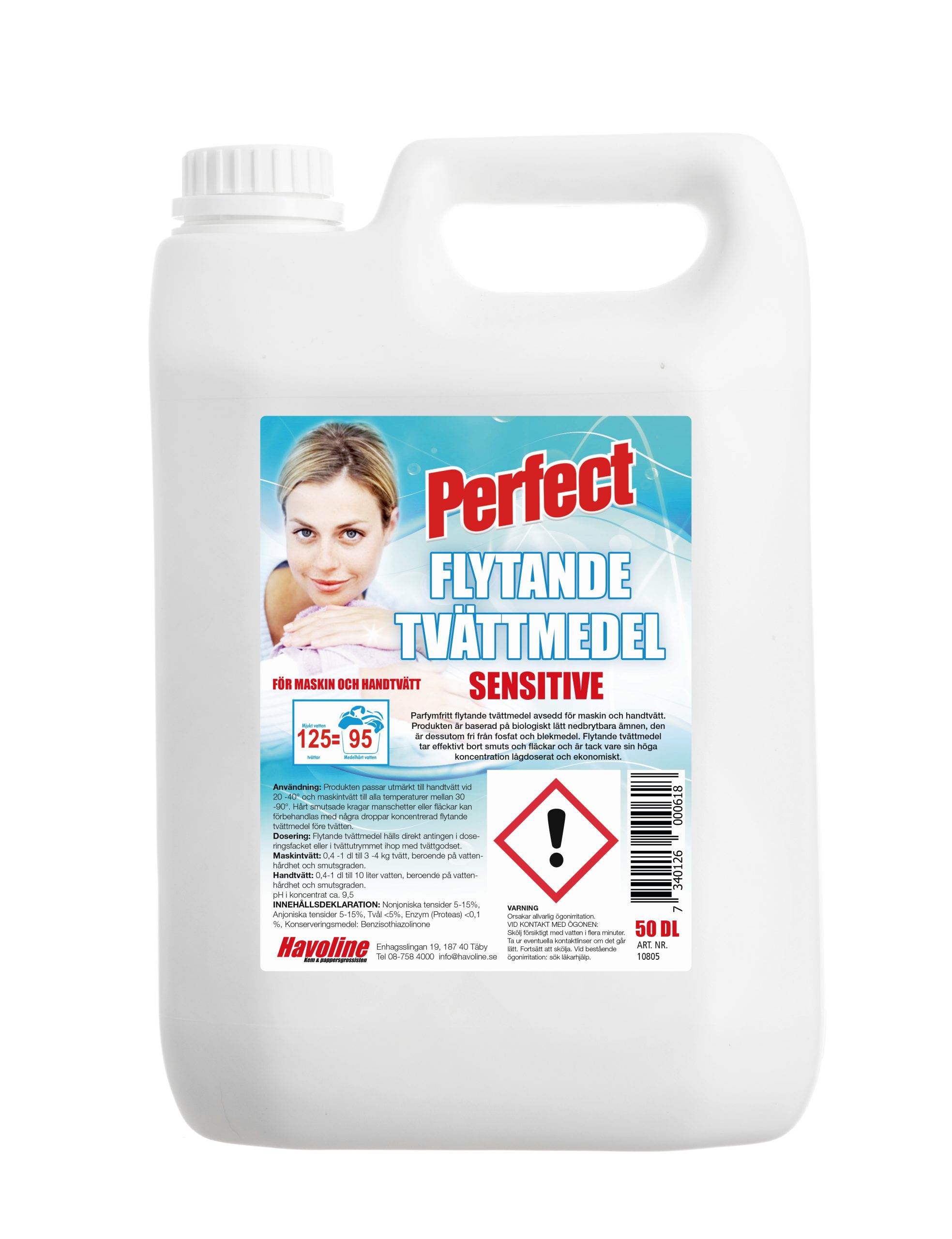 10805 Perfect Flytande Sensitive 50DL Perfect Flytande Tvättmedel Sensitive 5 L